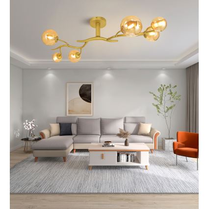 Brilagi - LED loftlampe MISTEL 6xG9/3W/230V guldfarvet