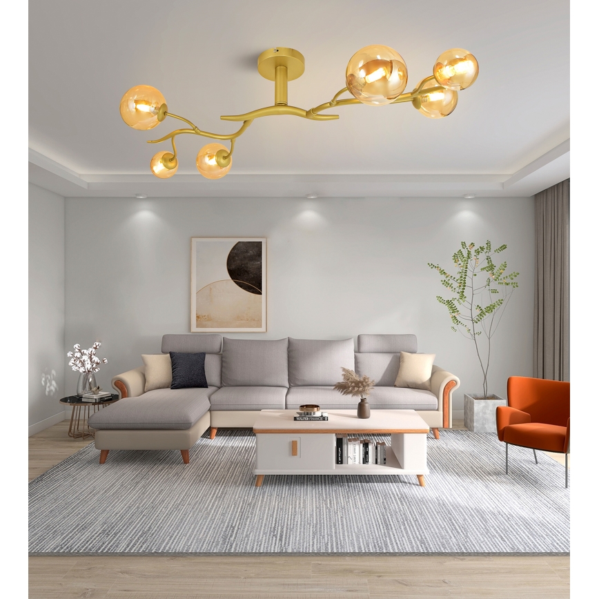 Brilagi - LED loftlampe MISTEL 6xG9/3W/230V guldfarvet