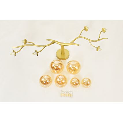 Brilagi - LED loftlampe MISTEL 6xG9/3W/230V guldfarvet