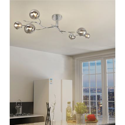 Brilagi - LED loftlampe MISTEL 6xG9/3W/230V skinnende krom/røget