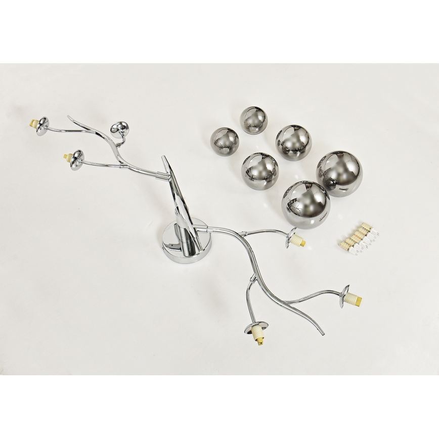Brilagi - LED loftlampe MISTEL 6xG9/3W/230V skinnende krom/røget