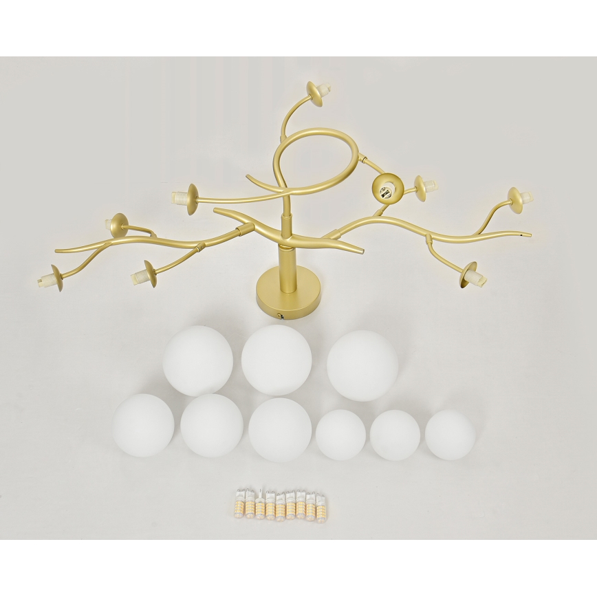 Brilagi - LED loftlampe MISTEL 9xG9/3W/230V guldfarvet/hvid
