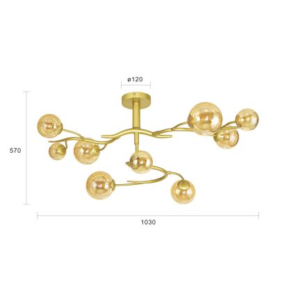 Brilagi - LED loftlampe MISTEL 9xG9/3W/230V guldfarvet