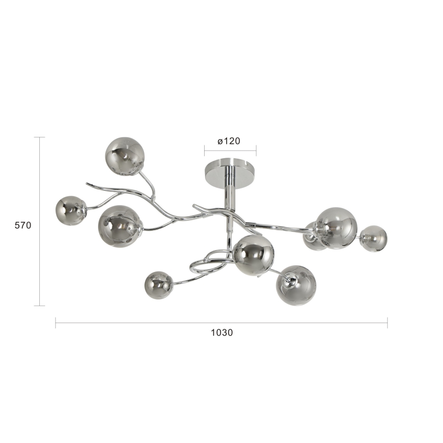 Brilagi - LED loftlampe MISTEL 9xG9/3W/230V skinnende krom/røget