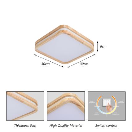 Brilagi - LED-loftlampe MOLINA SQUARE LED/32W/230V 3000/4000/6000K eg 30x30 cm