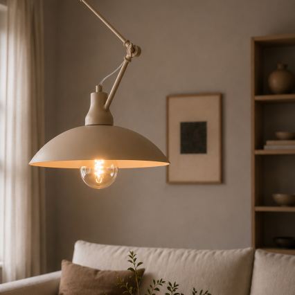 Brilagi - LED loftlampe på stang IRONBEAM 1xE27/60W/230V beige