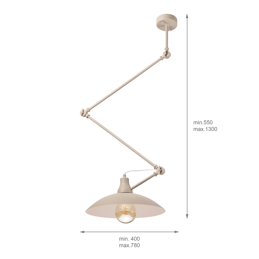 Brilagi - LED loftlampe på stang IRONBEAM 1xE27/60W/230V beige