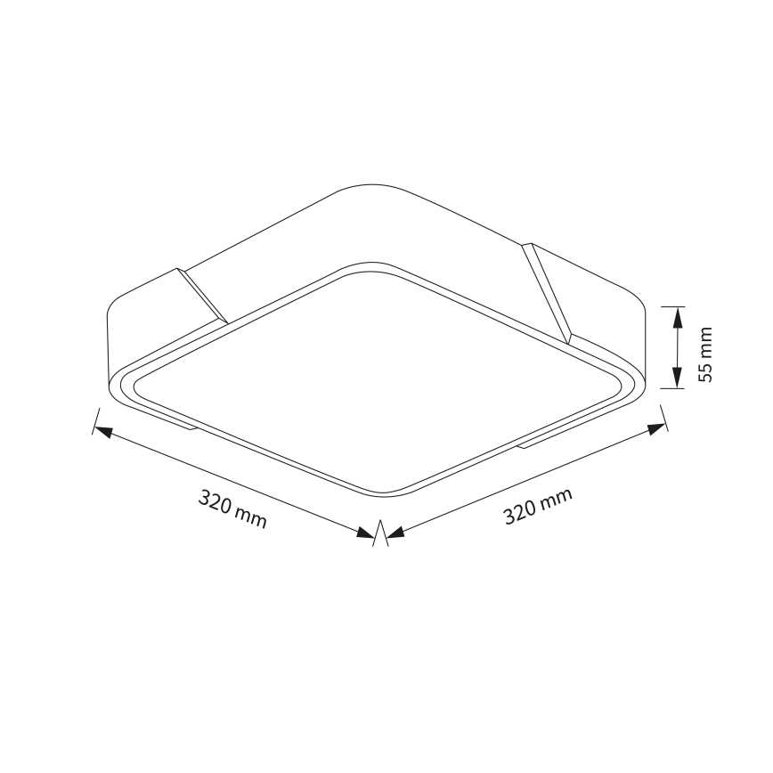 Brilagi - LED loftlampe PILANA LED/24W/230V eg/hvid 32x32 cm