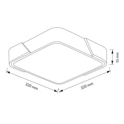 Brilagi - LED-loftlampe PILANA LED/24W/230V eg/sort, 32x32 cm