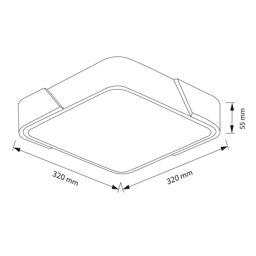Brilagi - LED-loftlampe PILANA LED/24W/230V eg/sort, 32x32 cm