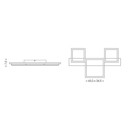 Brilagi - LED loftlampe PLANK LED/30W/230V 4000K 34,5x65 cm træ