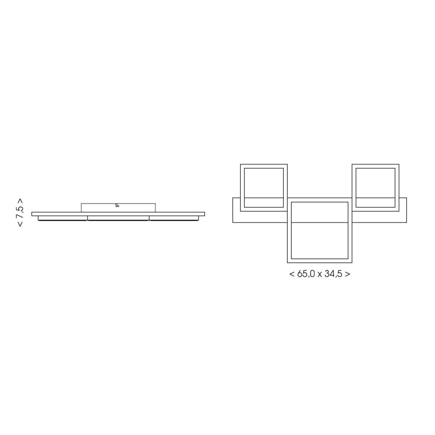 Brilagi - LED loftlampe PLANK LED/30W/230V 4000K 34,5x65 cm træ