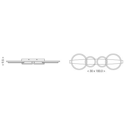 Brilagi - LED loftlampe PLANK LED/35W/230V 4000K 30x100 cm træ