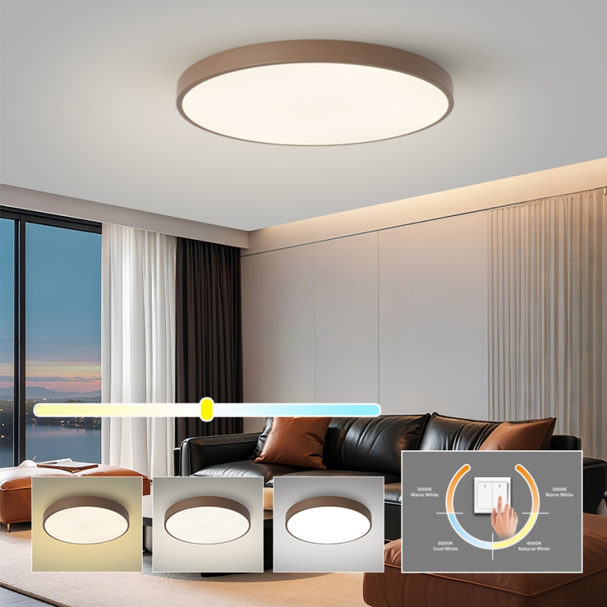 Brilagi - LED loftlampe POOL LED/100W/230V 3000/4000/6000K Ø 80 cm brun