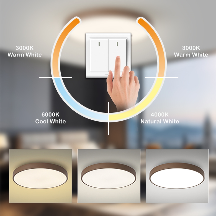 Brilagi - LED loftlampe POOL LED/100W/230V 3000/4000/6000K Ø 80 cm brun