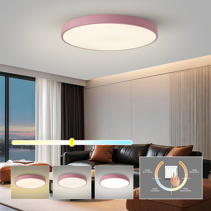 Brilagi - LED loftlampe POOL LED/100W/230V 3000/4000/6000K Ø 80 cm rosa