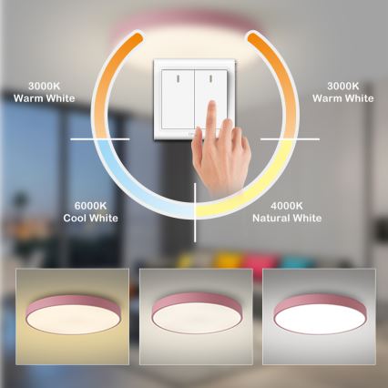 Brilagi - LED loftlampe POOL LED/100W/230V 3000/4000/6000K Ø 80 cm rosa