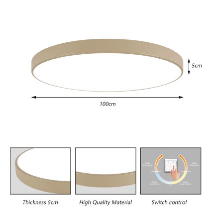Brilagi - LED loftlampe POOL LED/128W/230V 3000/4000/6000K Ø 100 cm beige