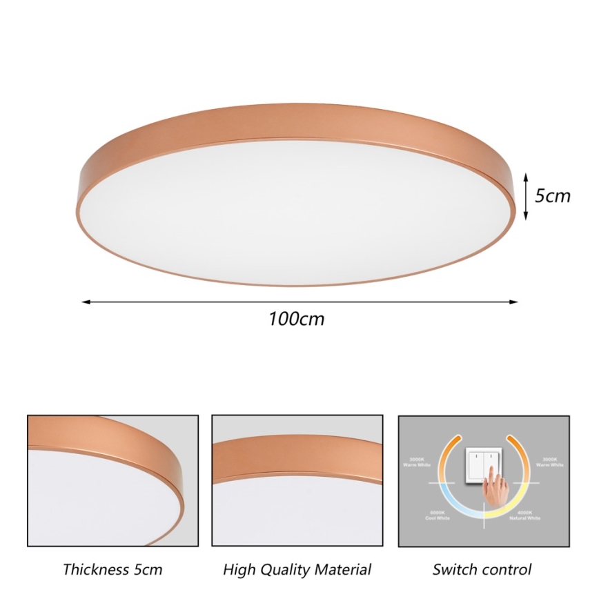 BRILAGI - LED loftlampe POOL LED/128W/230V 3000/4000/6000K Ø 100 cm bronzefarvet