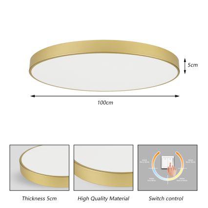 Brilagi - LED loftlampe POOL LED/128W/230V 3000/4000/6000K Ø 100 cm guldfarvet