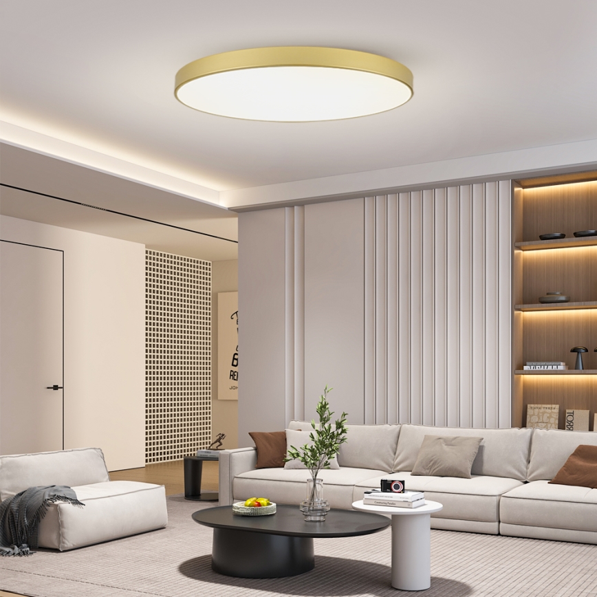 Brilagi - LED-loftlampe POOL LED, 180 W, 230 V, 3000/4500/6000 K, Ø 120 cm, guldfarvet