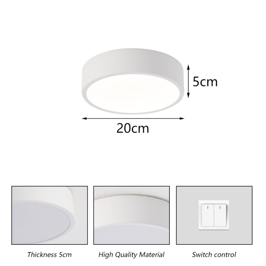 Brilagi - LED loftlampe POOL LED/18W/230V 3000/4500/6000K Ø 20 cm hvid