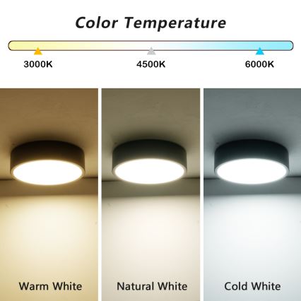 Brilagi - LED-loftlampe POOL LED/18W/230V 3000/4500/6000K Ø 20 cm sort