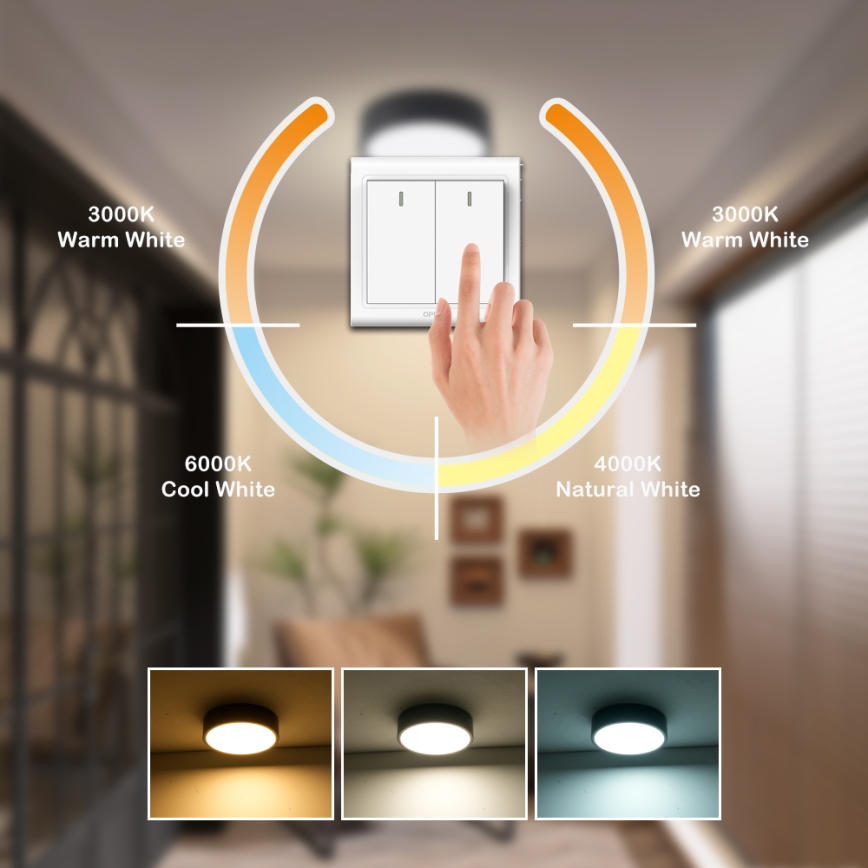 Brilagi - LED-loftlampe POOL LED/18W/230V 3000/4500/6000K Ø 20 cm sort