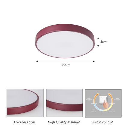 Brilagi - LED loftlampe POOL LED/36W/230V 3000/4000/6000K Ø 30 cm bordeaux