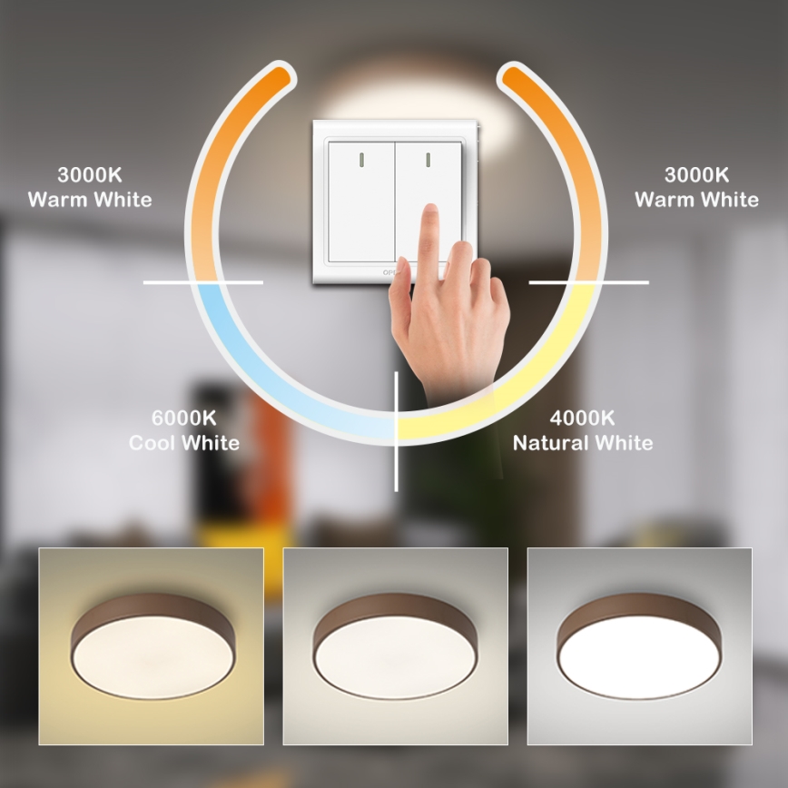 Brilagi - LED loftlampe POOL LED/36W/230V 3000/4000/6000K Ø 30 cm brun