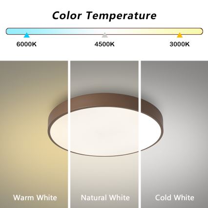 Brilagi - LED loftlampe POOL LED/36W/230V 3000/4000/6000K Ø 30 cm brun