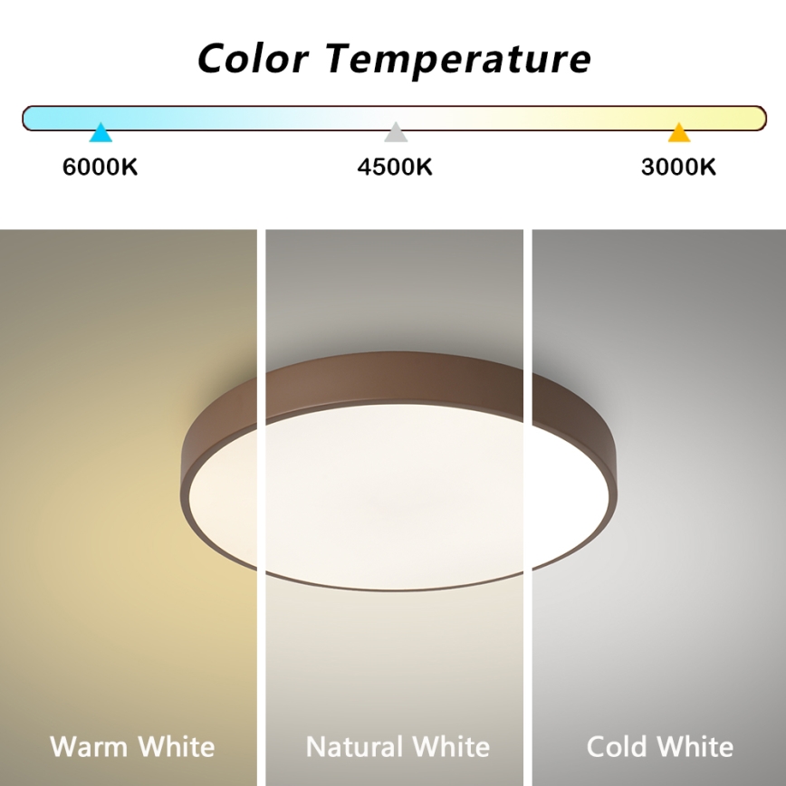 Brilagi - LED loftlampe POOL LED/36W/230V 3000/4000/6000K Ø 30 cm brun