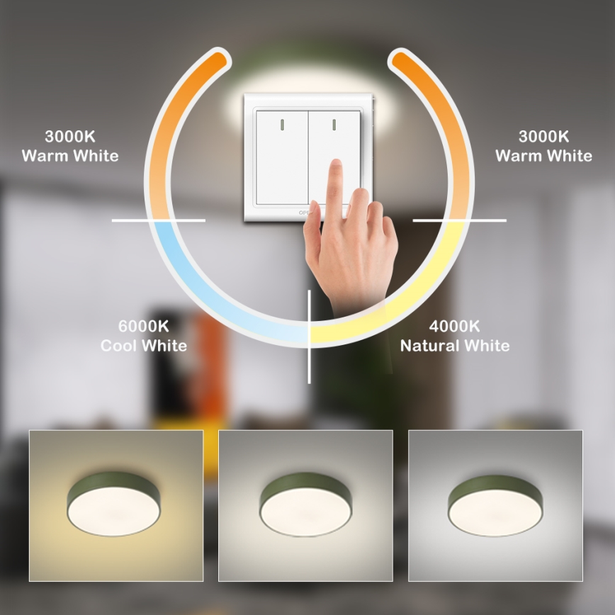 Brilagi - LED loftlampe POOL LED/36W/230V 3000/4000/6000K Ø 30 cm grøn