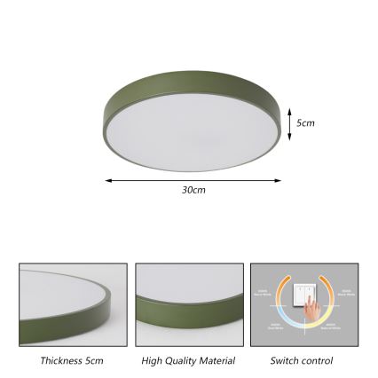 Brilagi - LED loftlampe POOL LED/36W/230V 3000/4000/6000K Ø 30 cm grøn