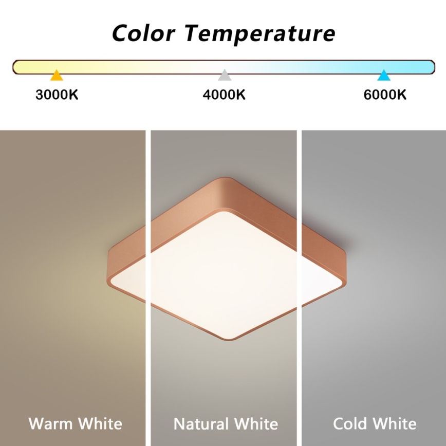 Brilagi - LED-loftlampe POOL LED/36W/230V 3000/4000/6000K 40x40 cm bronzefarvet