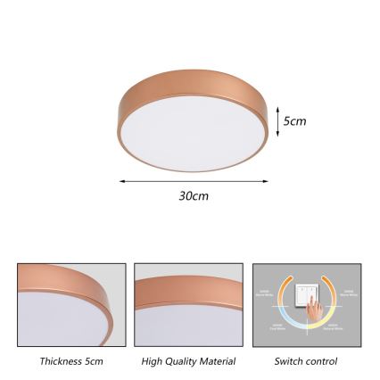 BRILAGI - LED loftlampe POOL LED/36W/230V 3000/4000/6000K pr. 30 cm kobberfarvet