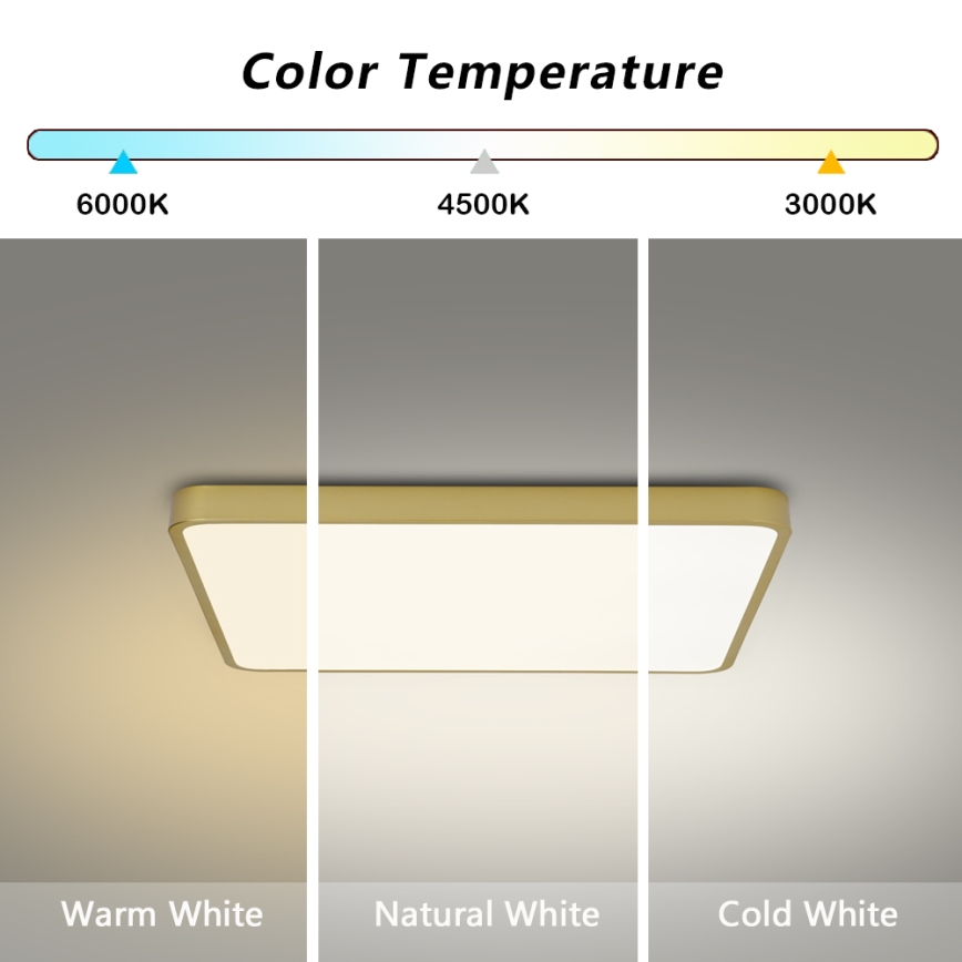 Brilagi - LED loftlampe POOL LED/36W/230V 3000/4500/6000K 40x40 cm guld