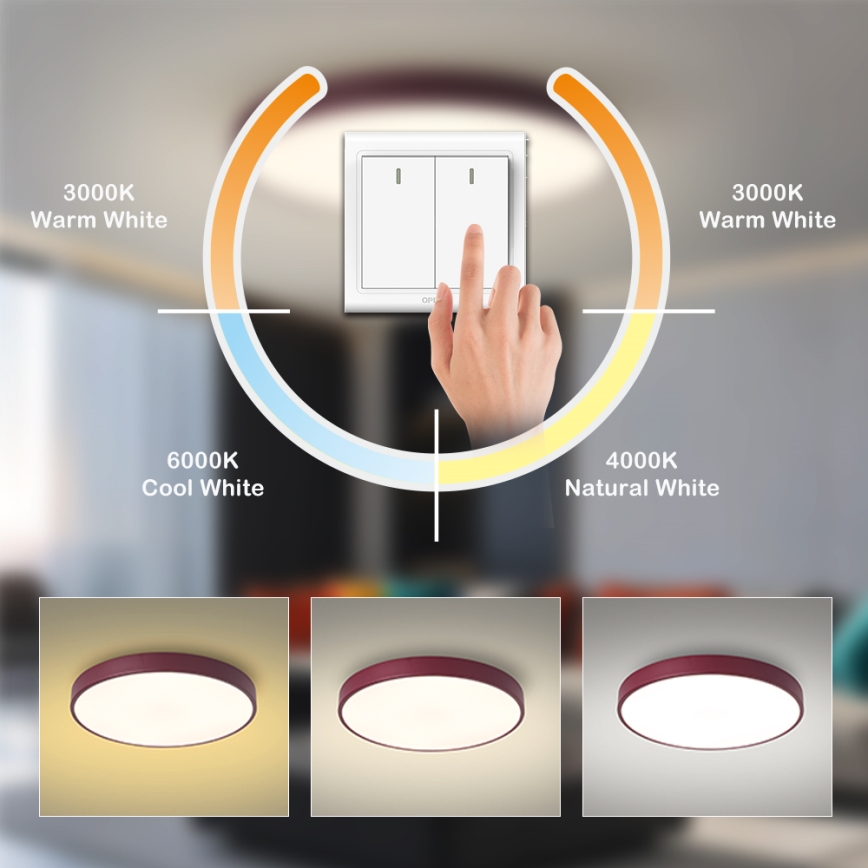 Brilagi - LED-loftlampe POOL LED/48W/230V 3000/4000/6000K Ø 40 cm bordeaux