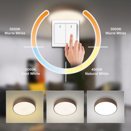 Brilagi - LED loftlampe POOL LED/48W/230V 3000/4000/6000K Ø 40 cm brun