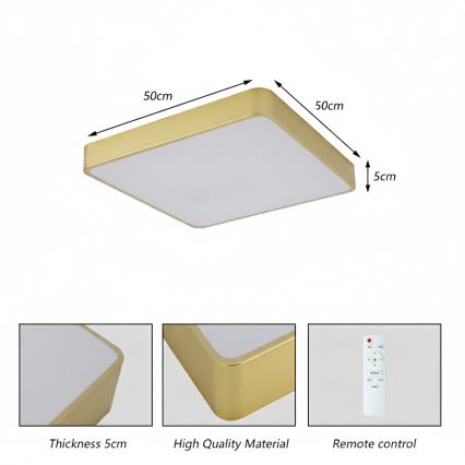 Brilagi - LED loftlampe POOL LED/48W/230V 3000/4000/6000K 50x50 cm guld