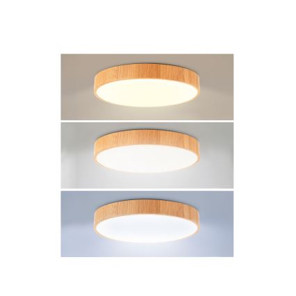 Brilagi - LED loftlampe POOL LED/48W/230V 3000/4000/6000K Ø 40 cm i trælook