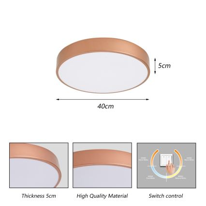 BRILAGI - LED loftlampe POOL LED/48W/230V 3000/4000/6000K Ø 40 cm kobberfarvet