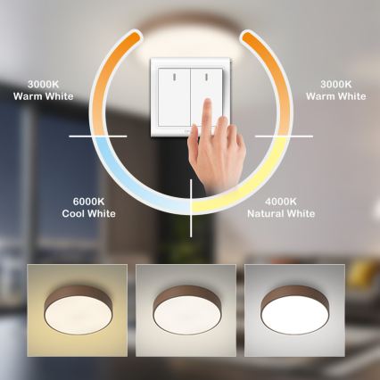 Brilagi - LED-loftlampe POOL LED/60W/230V 3000/4000/6000K Ø 50 cm brun