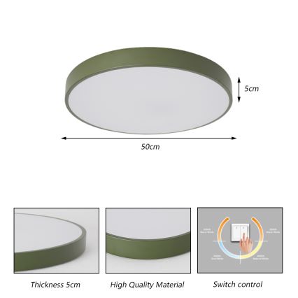 Brilagi - LED loftlampe POOL LED/60W/230V 3000/4000/6000K, diameter 50 cm, grøn