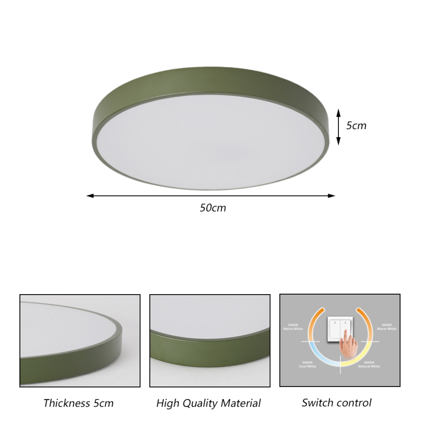 Brilagi - LED loftlampe POOL LED/60W/230V 3000/4000/6000K, diameter 50 cm, grøn