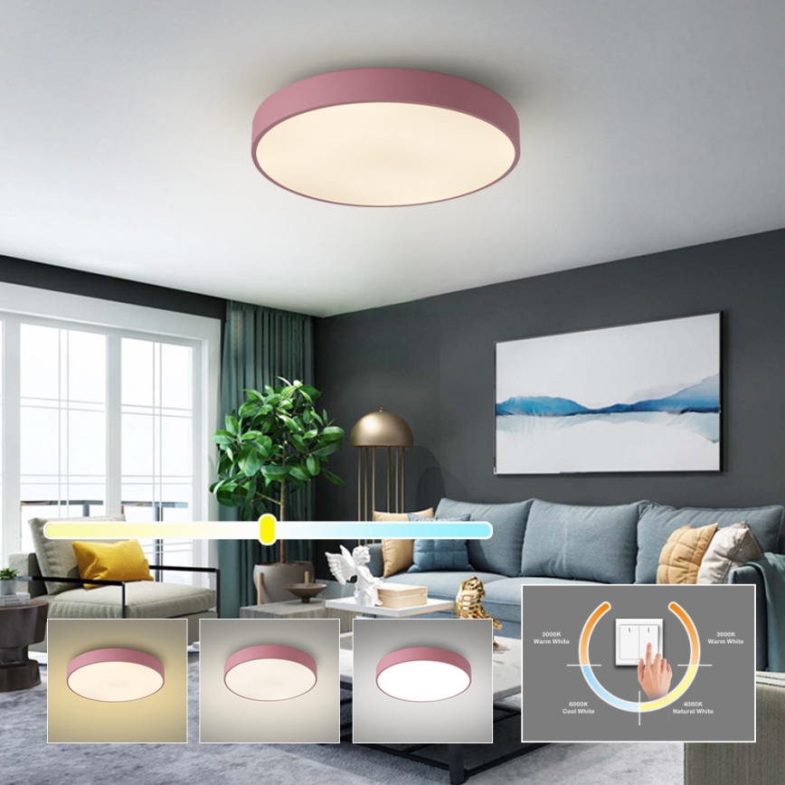 Brilagi - LED loftlampe POOL LED/60W/230V 3000/4000/6000K Ø 50 cm lyserød