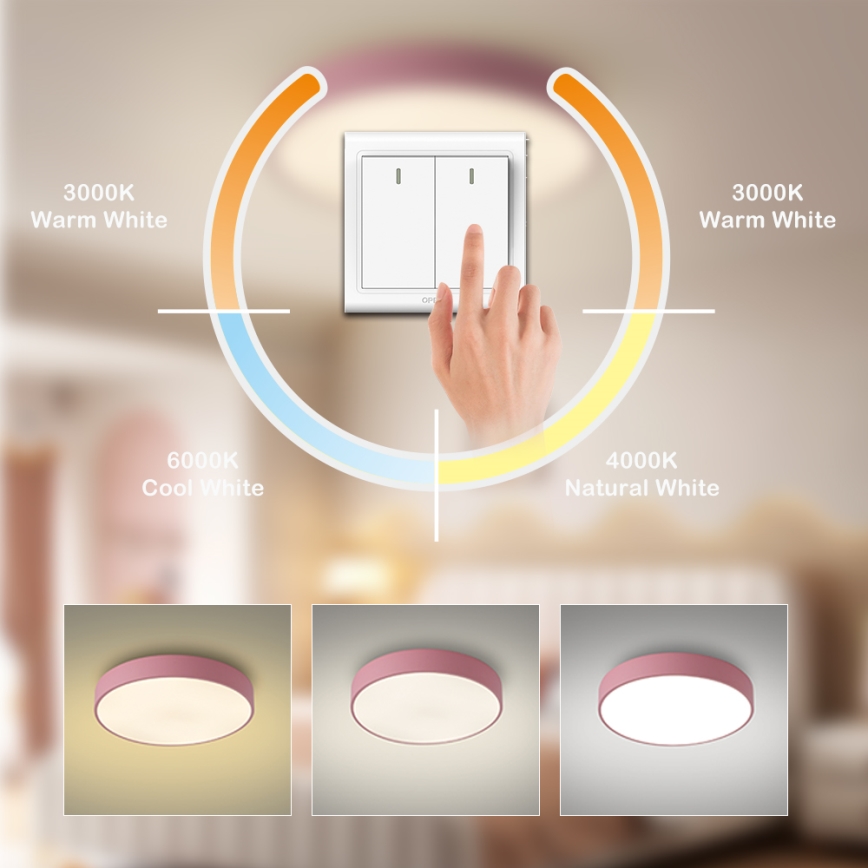 Brilagi - LED loftlampe POOL LED/60W/230V 3000/4000/6000K Ø 50 cm lyserød
