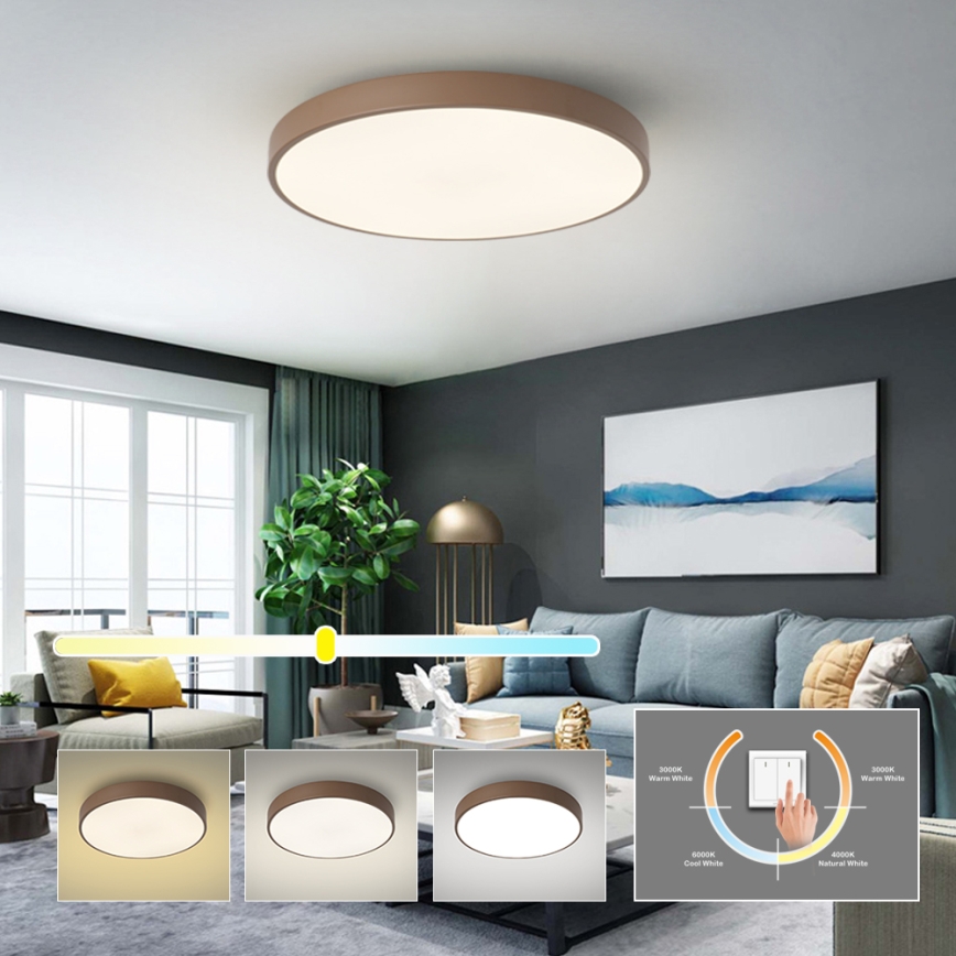 Brilagi - LED loftlampe POOL LED/60W/230V 3000/4000/6000K Ø 60 cm brun