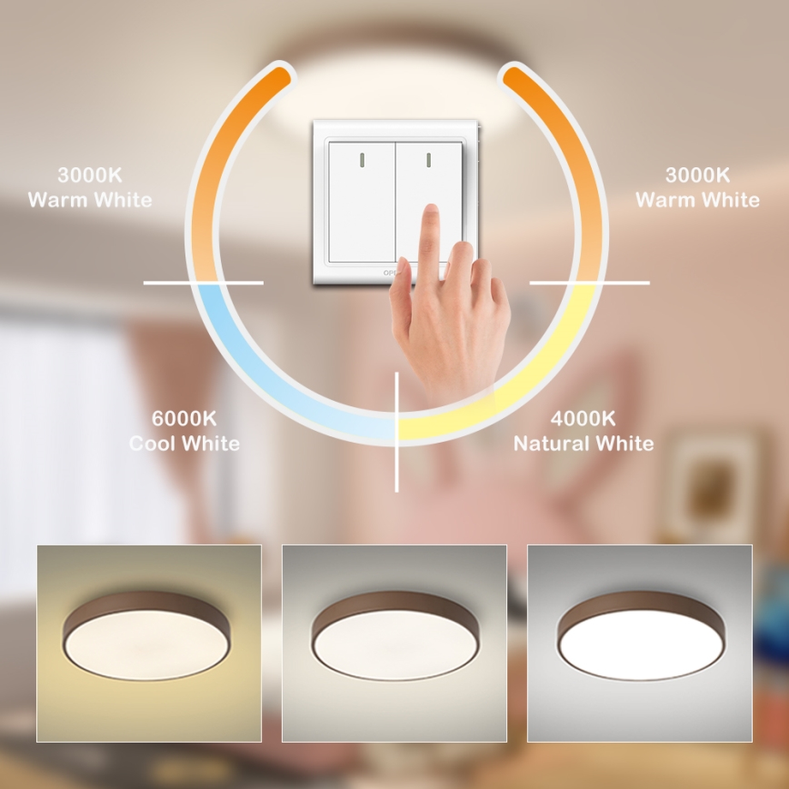 Brilagi - LED loftlampe POOL LED/60W/230V 3000/4000/6000K Ø 60 cm brun