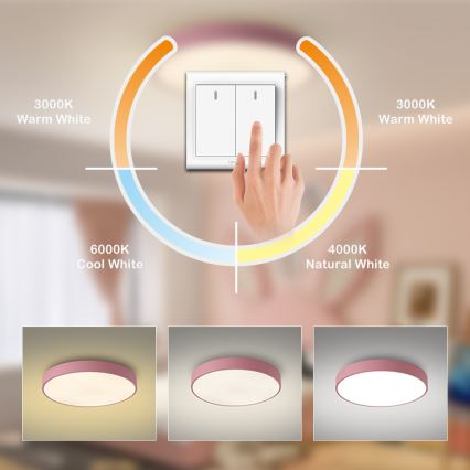 Brilagi - LED-loftlampe POOL LED/60W/230V 3000/4000/6000K Ø 60 cm rosa